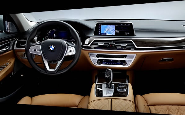 BMW 750i Rental interior