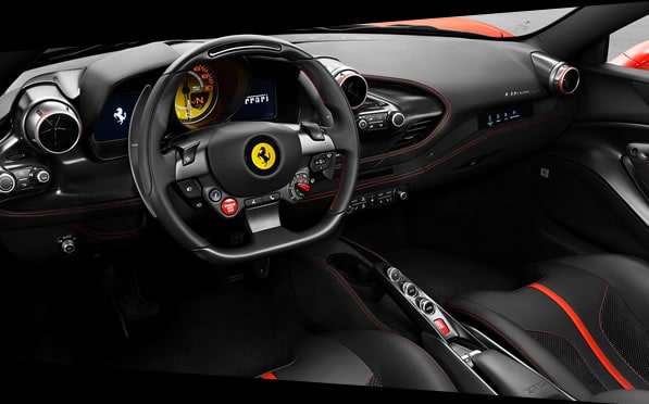 Ferrari F8 Tributo Rental interior