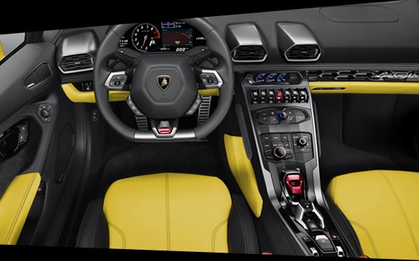 Lamborghini Huracan Spyder Rental interior