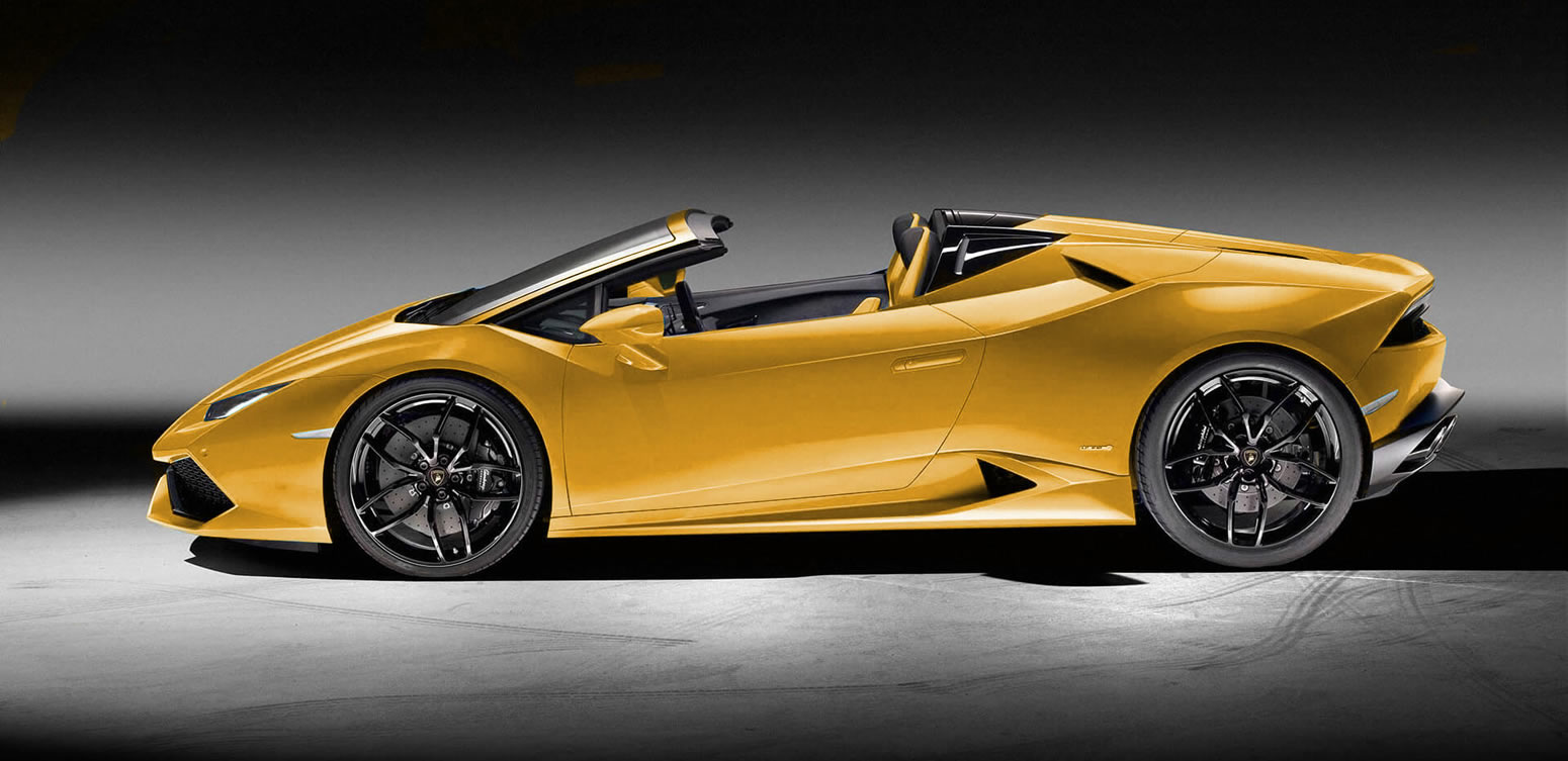 Lamborghini Huracan Spyder Rental side